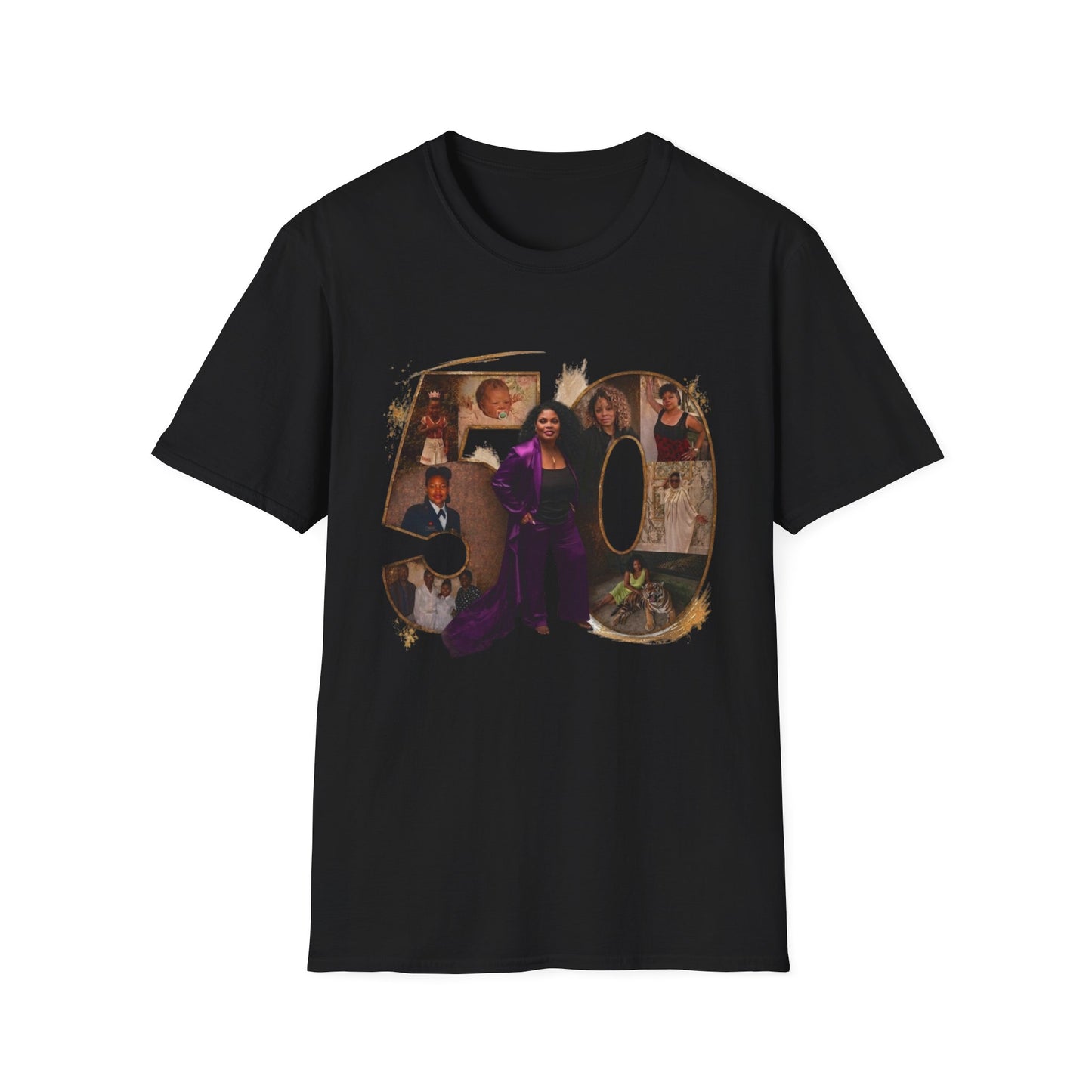 50th Birthday Photo Collage T-Shirt — Personalized Milestone Shirt